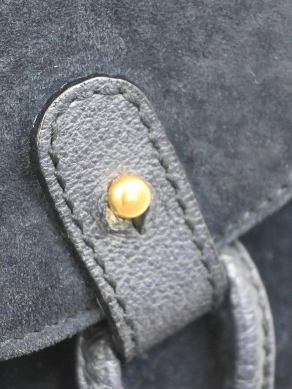 GUCCI Bamboo Logo 2way Back Pack Bag Suede Leather Navy Blue GHW Italy 38MA494 - Picture 7 of 16